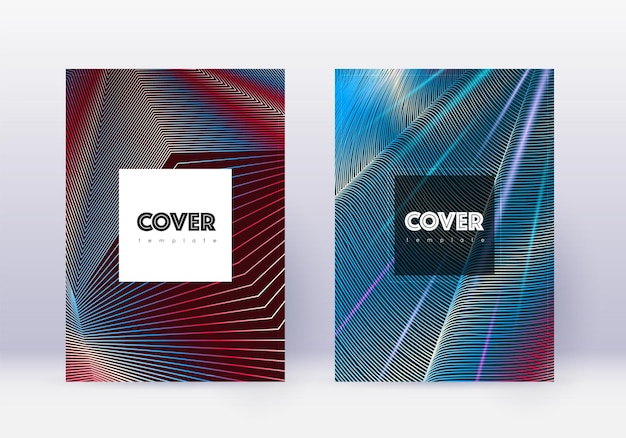 Conjunto de plantillas de diseño de portada hipster Li abstracto rojo