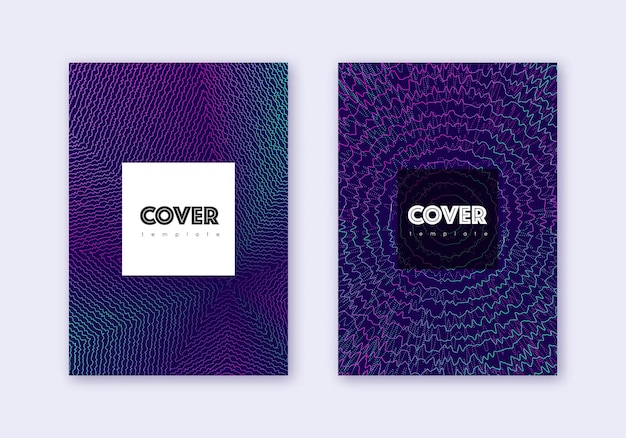 Conjunto de plantillas de diseño de portada hipster Neon abstract l