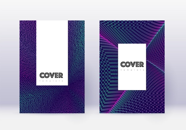 Conjunto de plantillas de diseño de portada hipster Neon abstract l