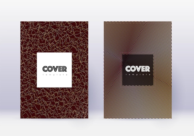 Conjunto de plantillas de diseño de portada hipster Oro abstracto l