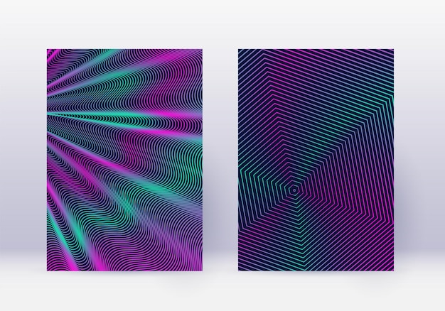 Conjunto de plantillas de diseño de portada Líneas abstractas modernas b