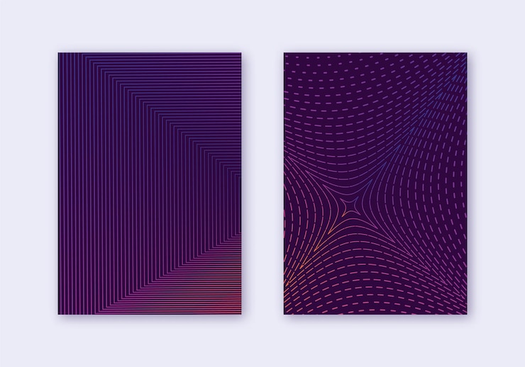 Foto conjunto de plantillas de diseño de portada líneas abstractas modernas b