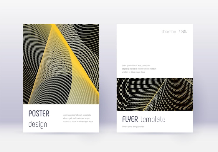 Foto conjunto de plantillas de diseño de portada minimalista gold abstr