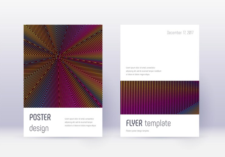 Foto conjunto de plantillas de diseño de portada minimalista rainbow ab