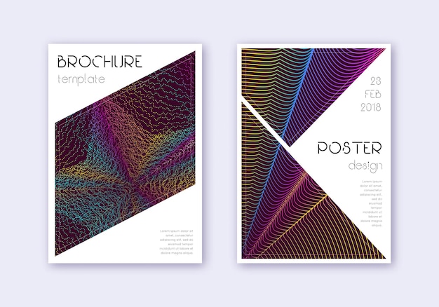 Conjunto de plantillas de diseño de portada triangular Rainbow abstra