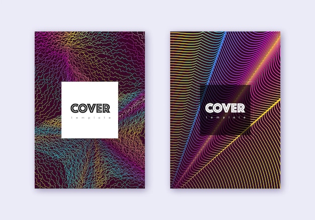 El conjunto de plantillas de diseño de portadas hipster Rainbow abstracts