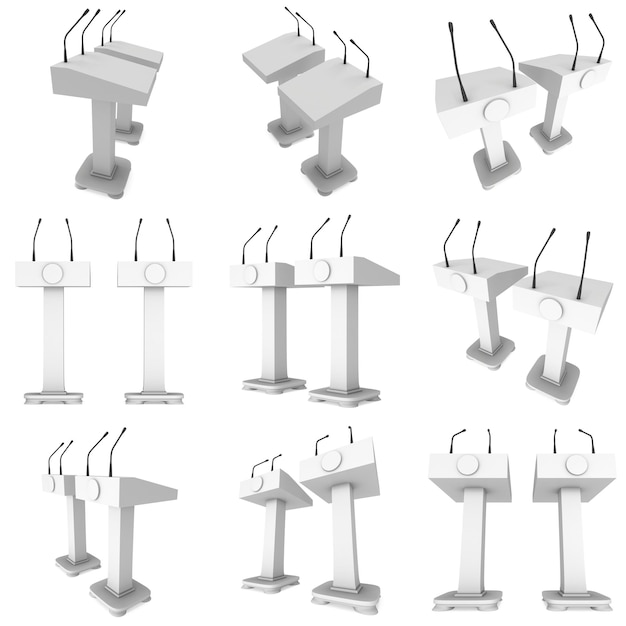 Conjunto de podios de altavoces 3d