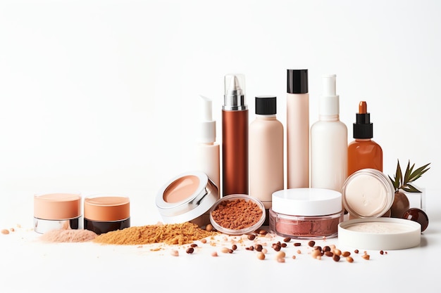 Foto conjunto de productos cosméticos generar ai