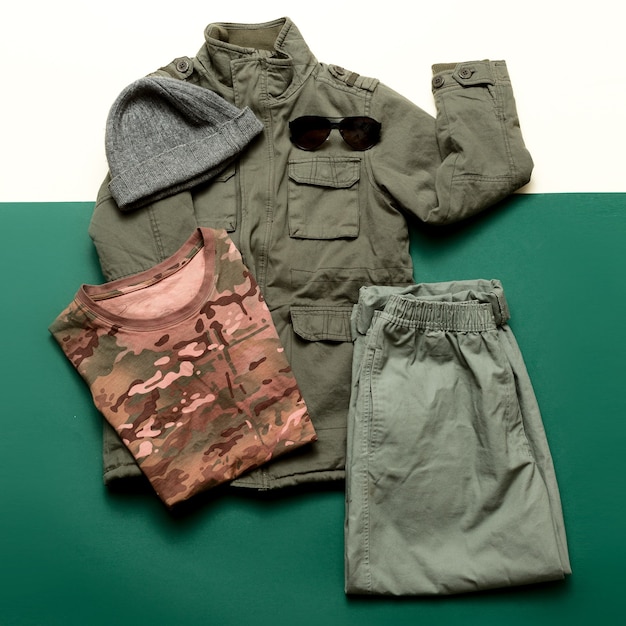 Conjunto de ropa Estilo de traje de soldado militar Moda minimalista