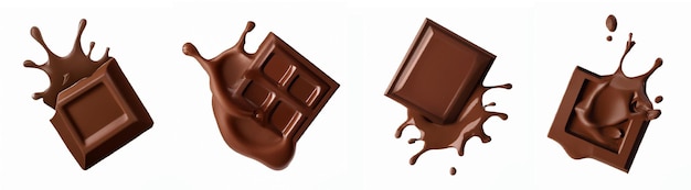 Foto conjunto de salpicaduras de chocolate