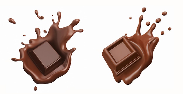 Conjunto de salpicaduras de chocolate