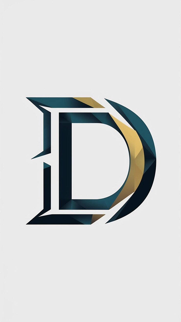 Foto conjunto de signos del icono del logotipo de la letra d de diseño plano