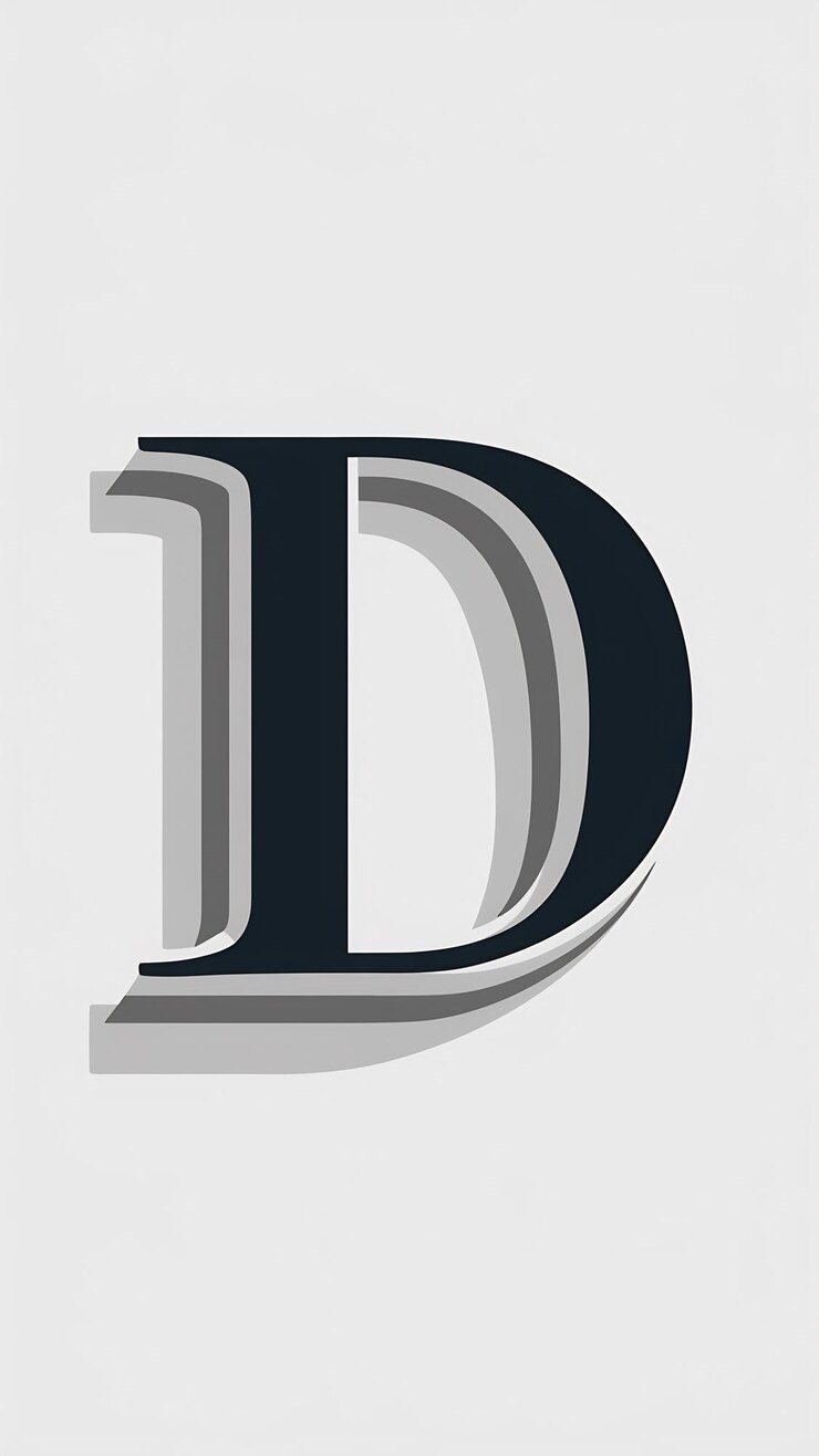 Foto conjunto de signos del icono del logotipo de la letra d de diseño plano