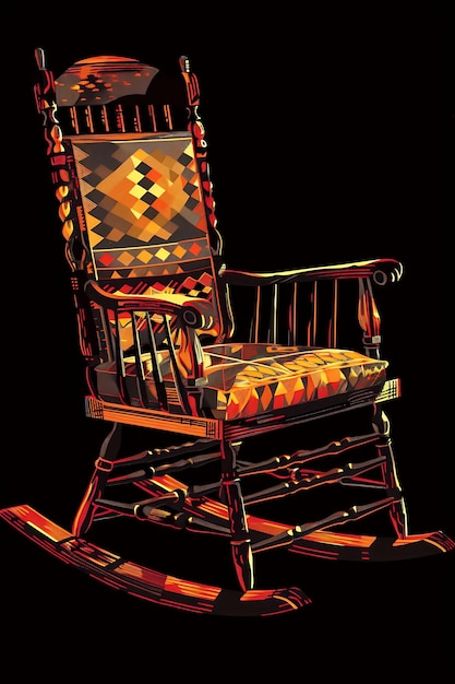 Conjunto de sillas de balanceo de 16 bits de píxeles con diseño de granja y colcha W Diseño de activos de juego Arte conceptual