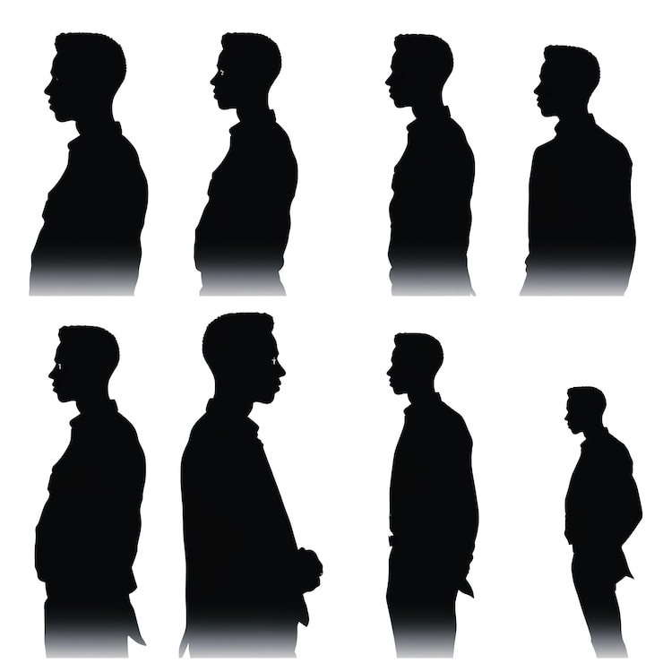 Foto conjunto de siluetas de negocios