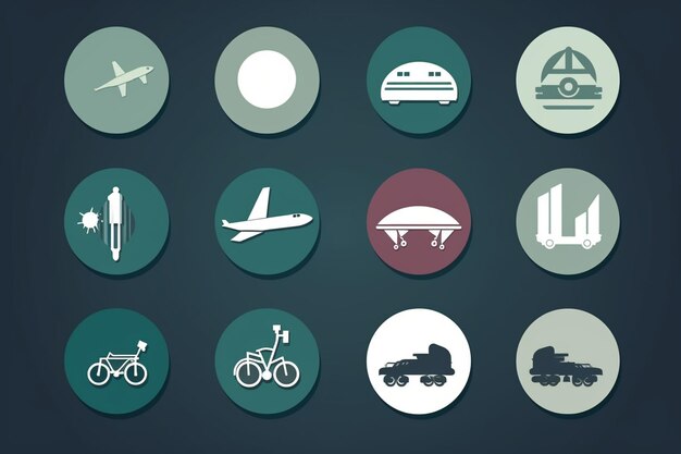 Conjunto de símbolos de varios modos de transporte
