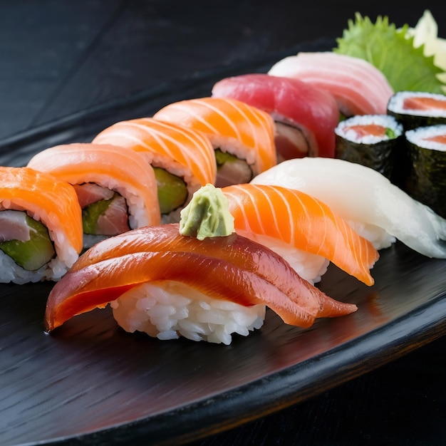 Conjunto de sushi con ingredientes estándar