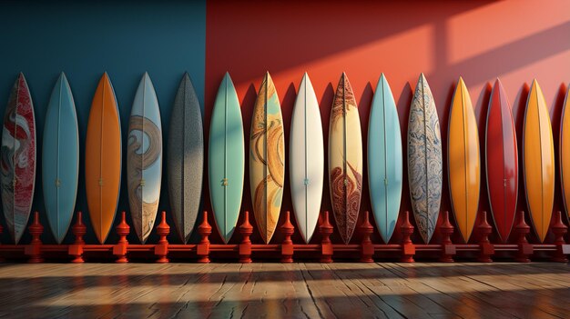 Foto conjunto de tablas de surf