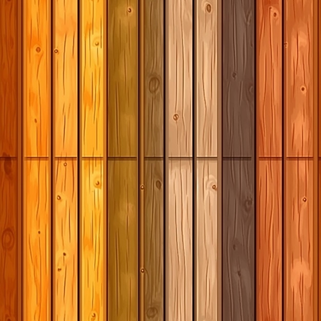 Un conjunto de tablones de madera con diferentes colores y texturas generativas ai.