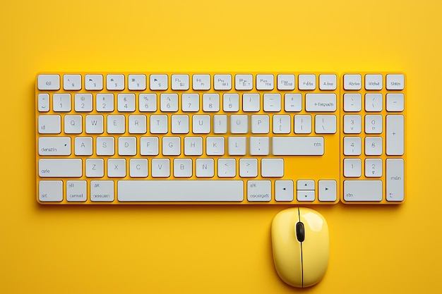 Conjunto de teclado y mouse inalámbricos amarillos