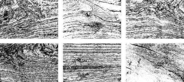 Conjunto de textura de superposición de grunge en blanco y negro