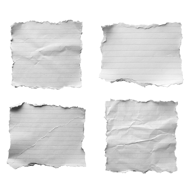 Conjunto de texturas de papel rasgadas