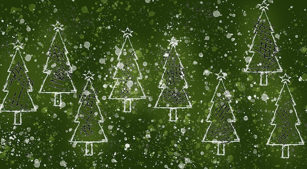 Conjunto transparente de patrón de árboles de Navidad en verde