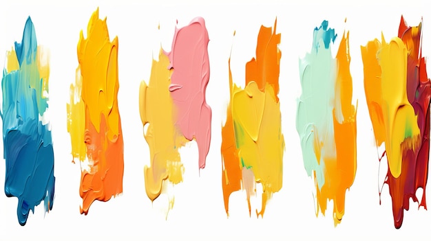 conjunto de trazos de pintura multicolores