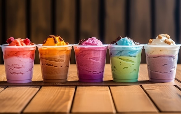 Foto conjunto de varios helados