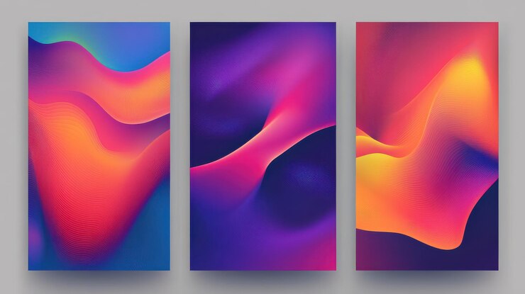Foto conjunto vectorial de fondo de póster de gradiente moderno