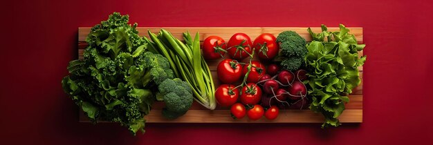 Foto un conjunto de verduras jugosas sobre la mesa foto comercial con espacio para el texto vista superior banne