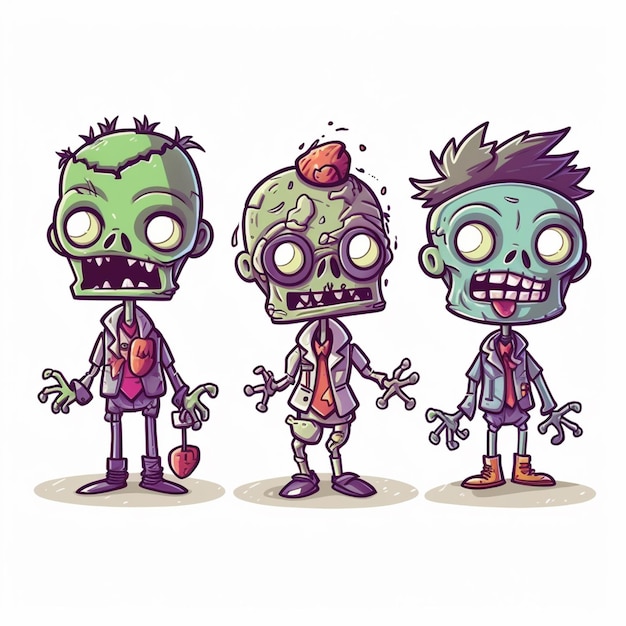 Foto el conjunto de zombies