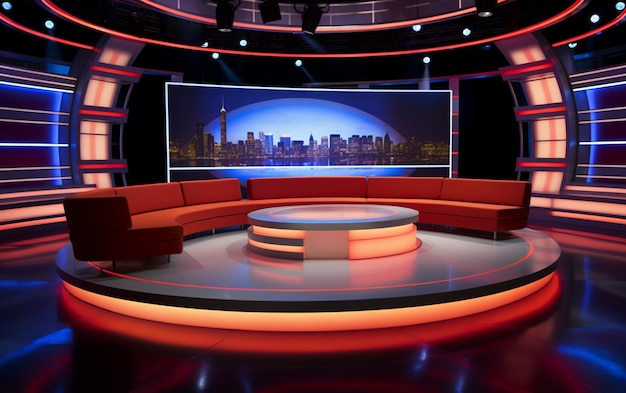 Foto conjuntos de notícias design de transmissão design de cenário internacional design de cenário de tv design de tv