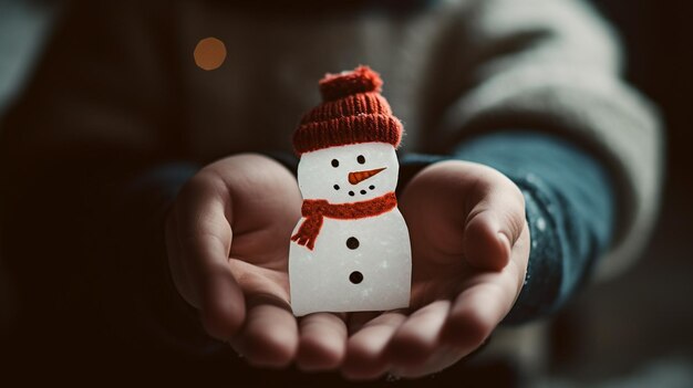 Foto una conmovedora tarjeta navideña en manos de un niño