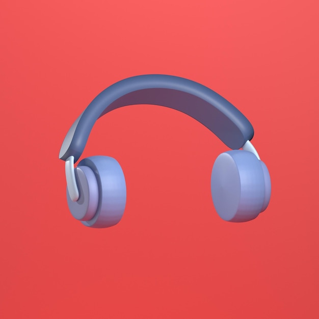 Ícono de auriculares Low Poly de dibujos animados 3D Ver 1