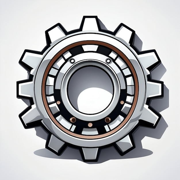 Ícono del engranaje mecánico del engrenaje de la rueda de engranajes del sistema de engrenajes de la maquinaria industrial del mecanismo de engreneo del engraneamiento técnico