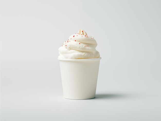 Foto cono de helado aislado en el fondo blanco simple
