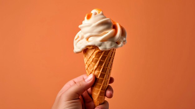 El cono de helado es un hermoso verano IA generativa