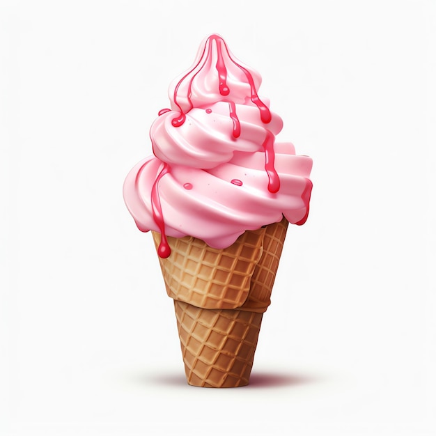 Un cono de helado rosa