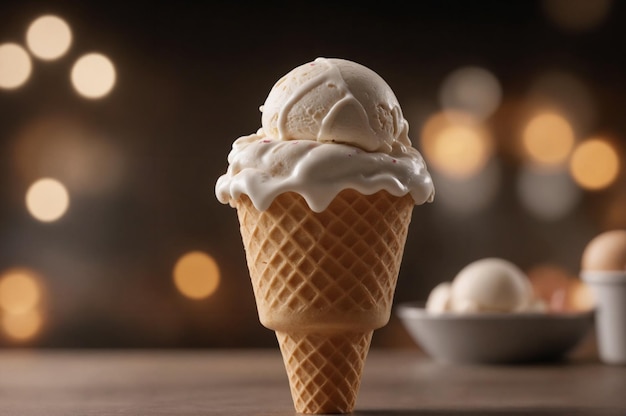 Cono de helado de un solo sabor