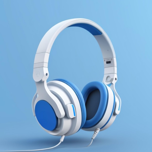 Íconos de auriculares 3D renderizado en 3D creado utilizando herramientas de inteligencia artificial generativa