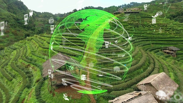 Conservação ambiental futura e desenvolvimento de modernização esg sustentável