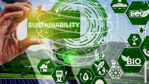 Conservación ambiental conceptual y desarrollo ESG sostenible