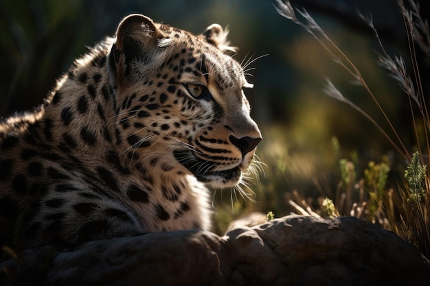 Conservación de la vida salvaje Retrato de leopardo generado por IA