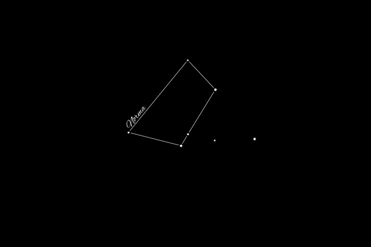 Foto constelación de norma, cúmulo de estrellas, constelación de carpenter's square