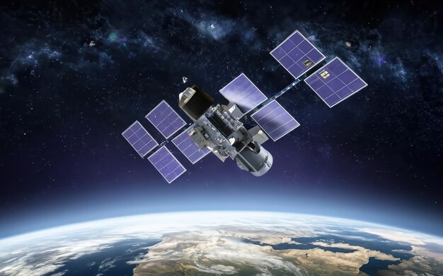 Foto una constelación de satélites para la cobertura global de internet