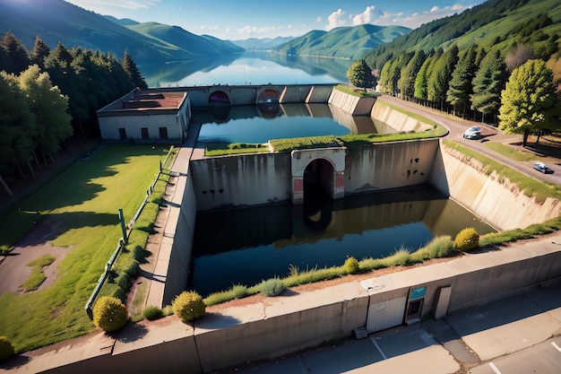 Construção de barragens Engenharia hidráulica Intercepção de rios Irrigação Papel de parede Paisagem de fundo