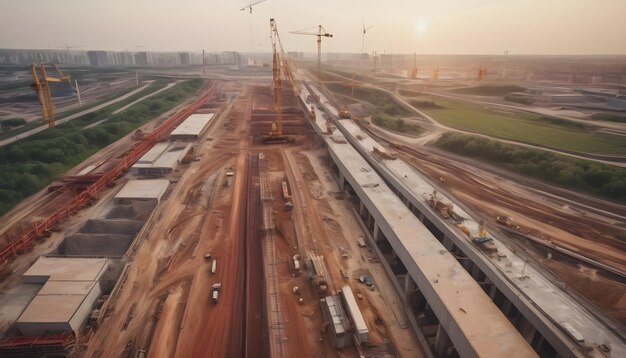 Foto construção de mega infraestruturas de desenvolvimento