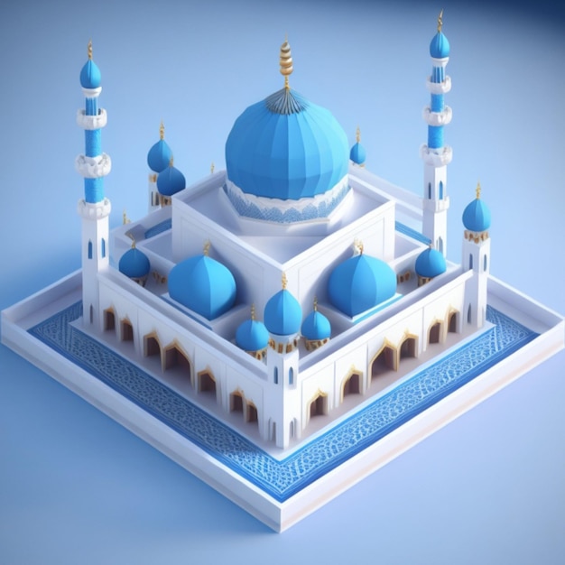 Construção de mesquita 3D gerada por IA