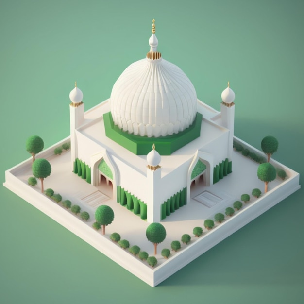 Construção de mesquita 3D IA generativa